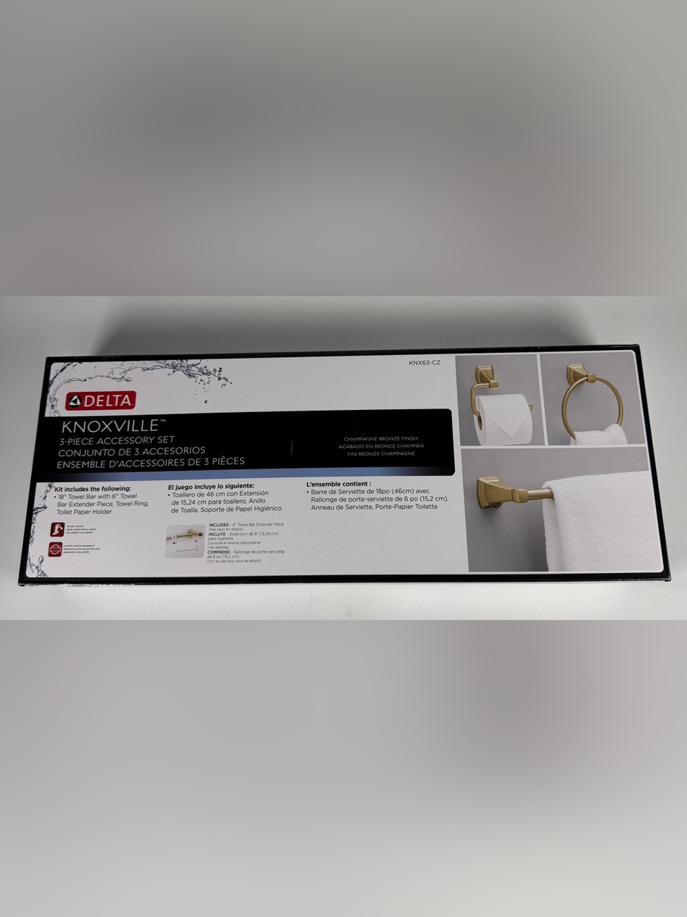 Delta SPR63-CZ Knoxville 3-Piece Bathroom Accessory Kit Champagne Bronze Finish